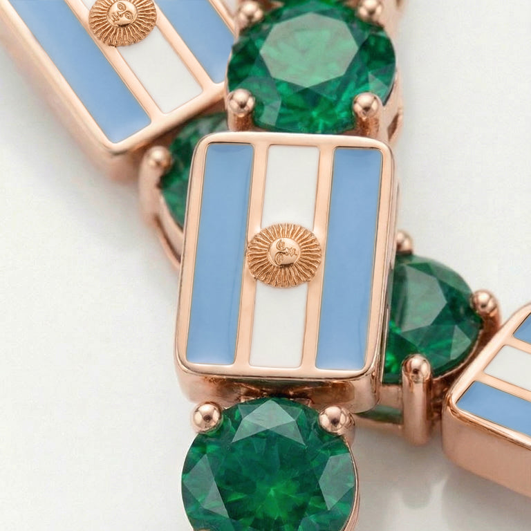 Emerald Tennis Bracelet with Argentina Flag no. 5