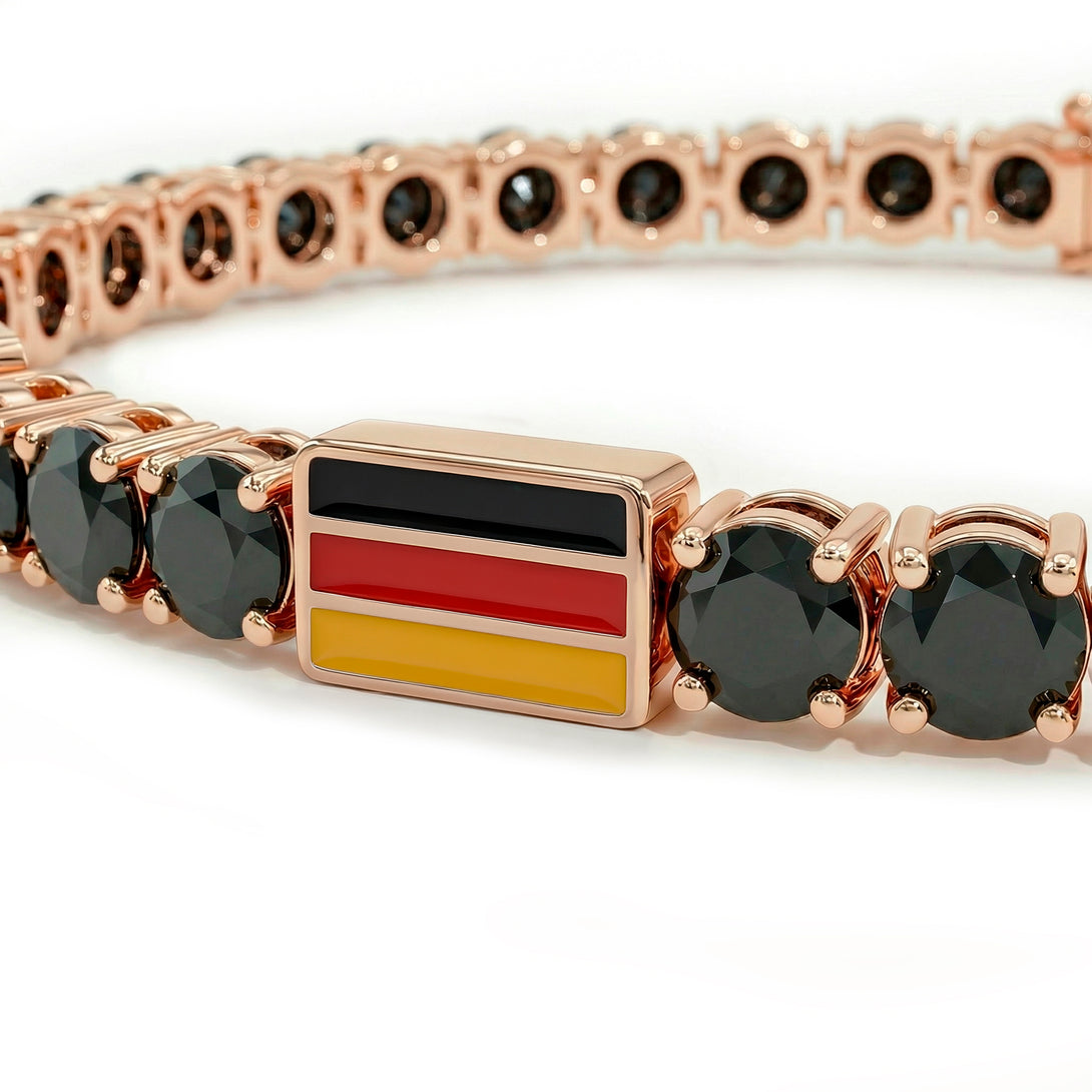 Black Diamond Tennis Bracelet with Germany Flag no. 8