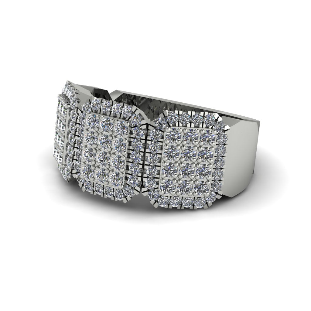 14K Gold Diamond Men's Pave Ring - Bay No. 3