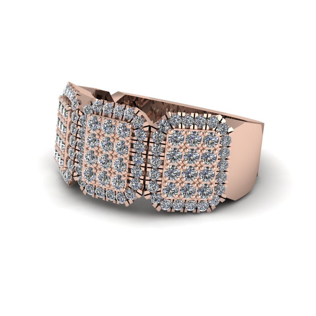 14K Gold Diamond Men's Pave Ring - Bay No. 2