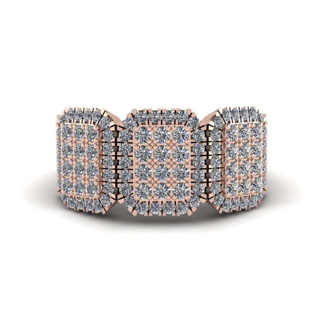 14K Gold Diamond Men's Pave Ring - Bay No. 2