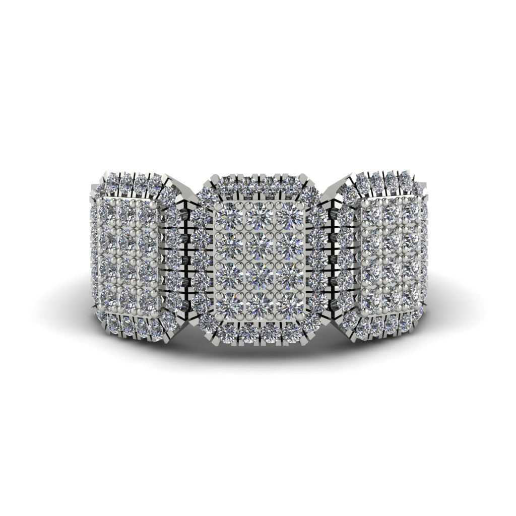14K Gold Diamond Men's Pave Ring - Bay No. 3