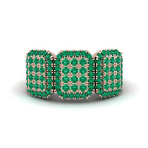 14K Gold Emerald Men's Pave Ring - Bay No. 5 image 1
