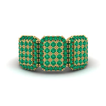 14K Gold Emerald Men's Pave Ring - Bay No. 4 image 1