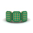 14K Gold Emerald Men's Pave Ring - Bay No. 4