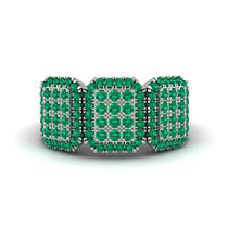 14K Gold Emerald Men's Pave Ring - Bay No. 6 image 1