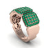 14K Gold Emerald Men's Pave Ring - Bay No. 5