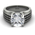 Round Cut Diamond 14K Gold Pave Engagement Ring - Saylor No. 33