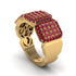 14K Gold Ruby Men's Pave Ring - Bay No. 10