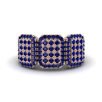 14K Gold Sapphire Men's Pave Ring - Bay No. 14 image 1