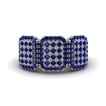 14K Gold Sapphire Men's Pave Ring - Bay No. 15 image 1