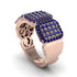 14K Gold Sapphire Men's Pave Ring - Bay No. 14