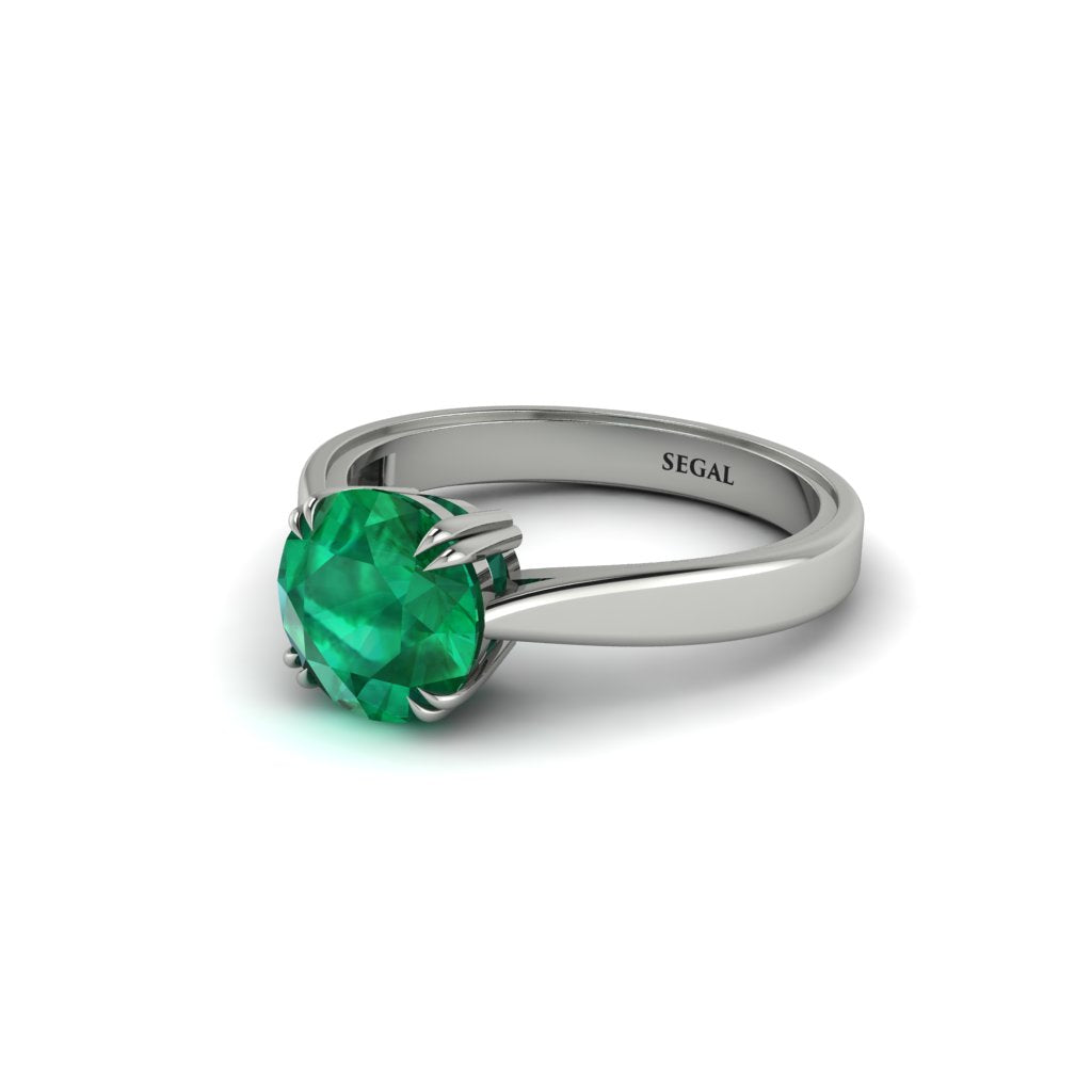 Emerald 14K Gold Solitaire Engagement Ring - Allie No. 6