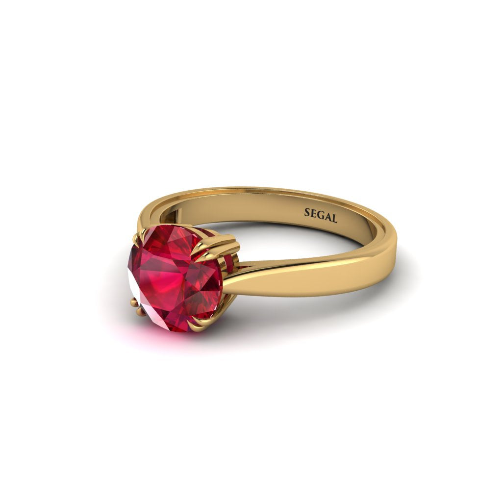 Ruby 14K Gold Solitaire Engagement Ring - Allie No. 10
