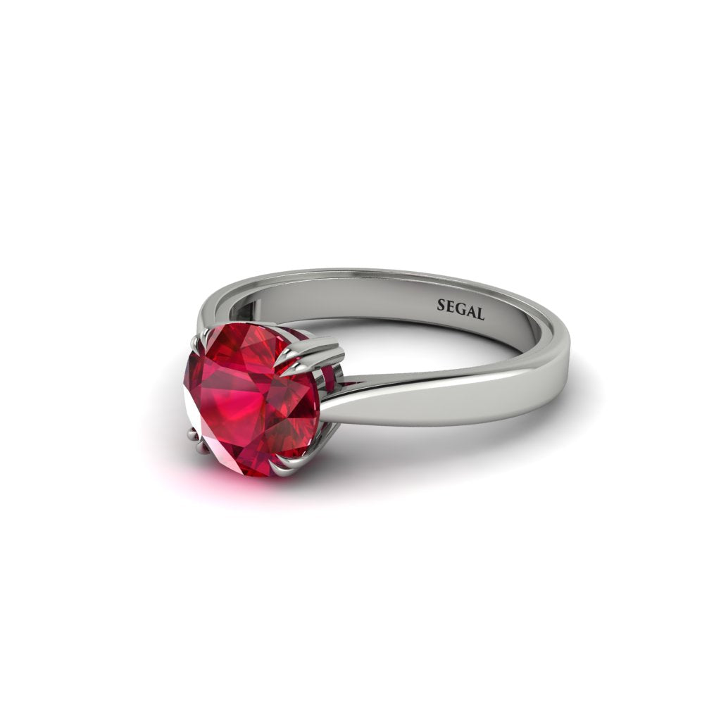 Ruby 14K Gold Solitaire Engagement Ring - Allie No. 12