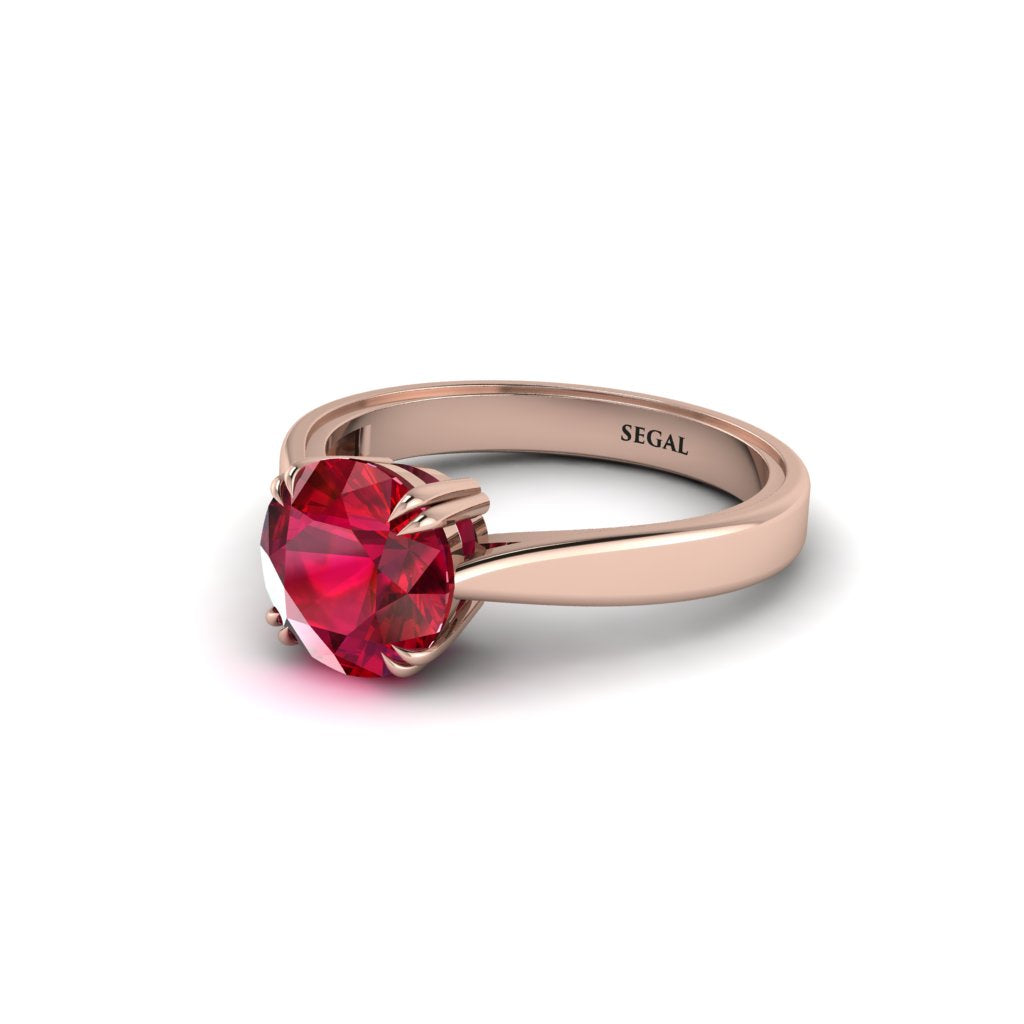 Ruby 14K Gold Solitaire Engagement Ring - Allie No. 11