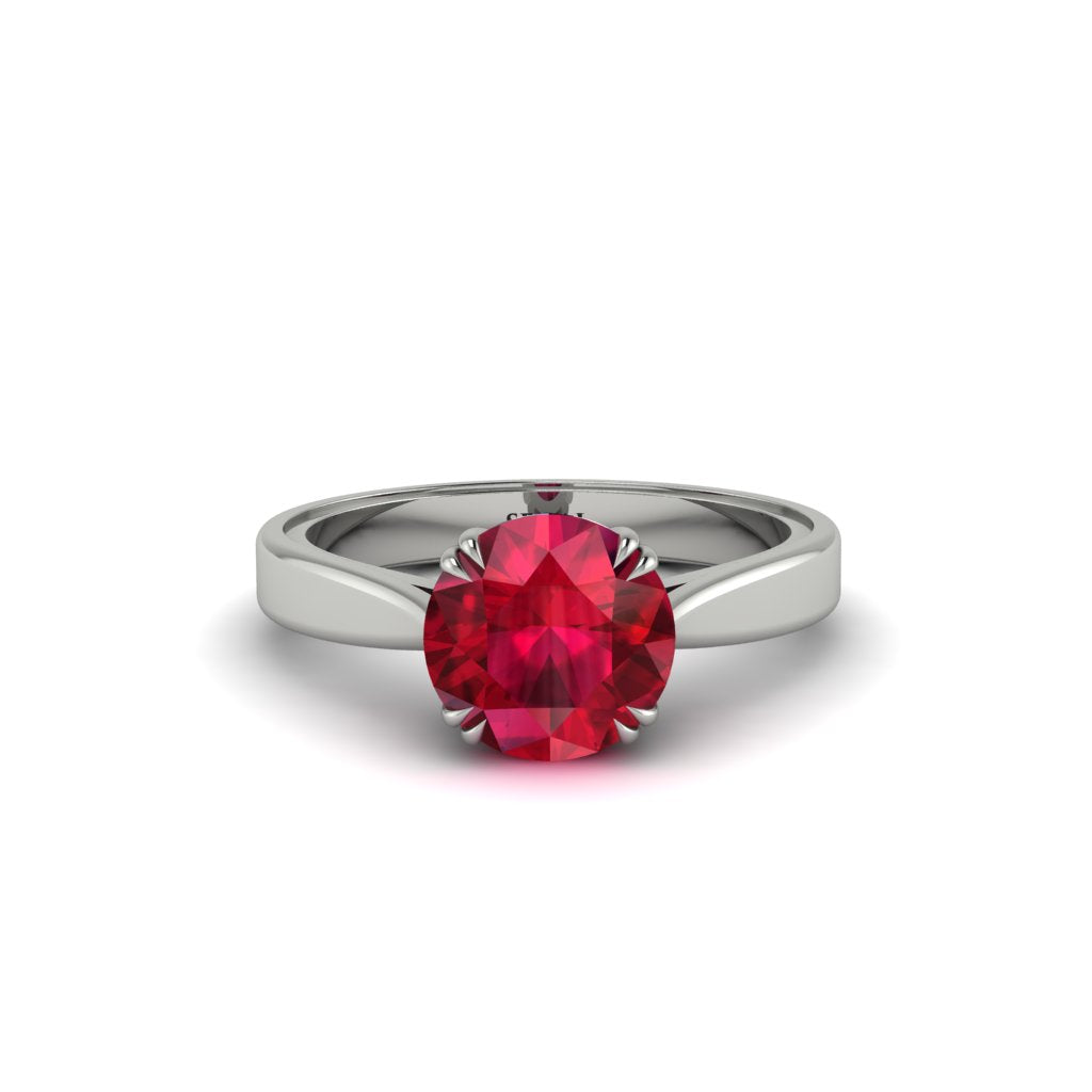 Ruby 14K Gold Solitaire Engagement Ring - Allie No. 12