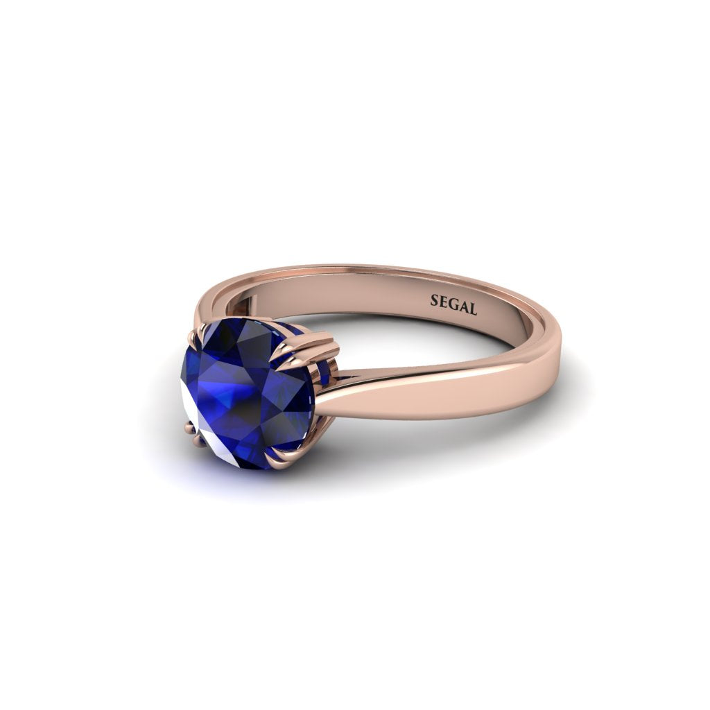Sapphire 14K Gold Solitaire Engagement Ring - Allie No. 14
