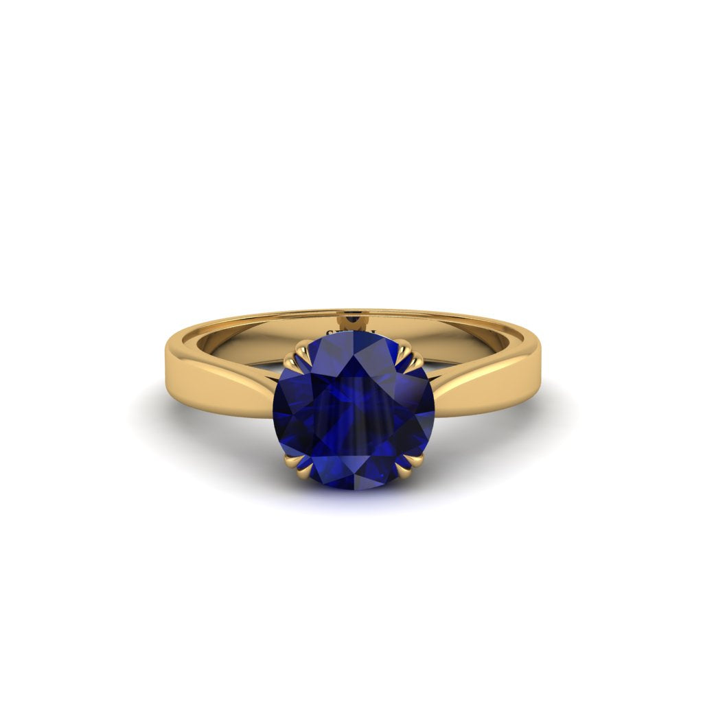 Sapphire 14K Gold Solitaire Engagement Ring - Allie No. 13