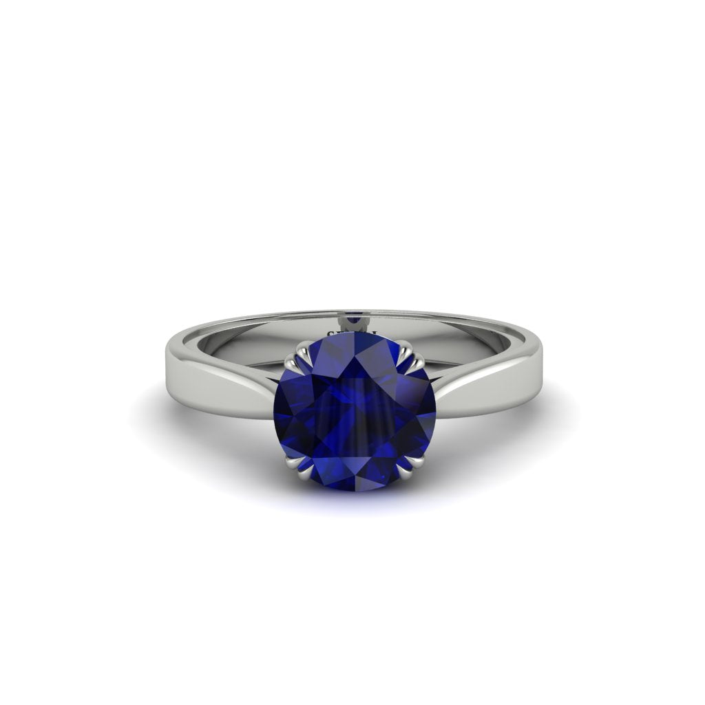 Sapphire 14K Gold Solitaire Engagement Ring - Allie No. 15