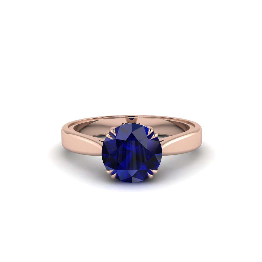 Sapphire 14K Gold Solitaire Engagement Ring - Allie No. 14