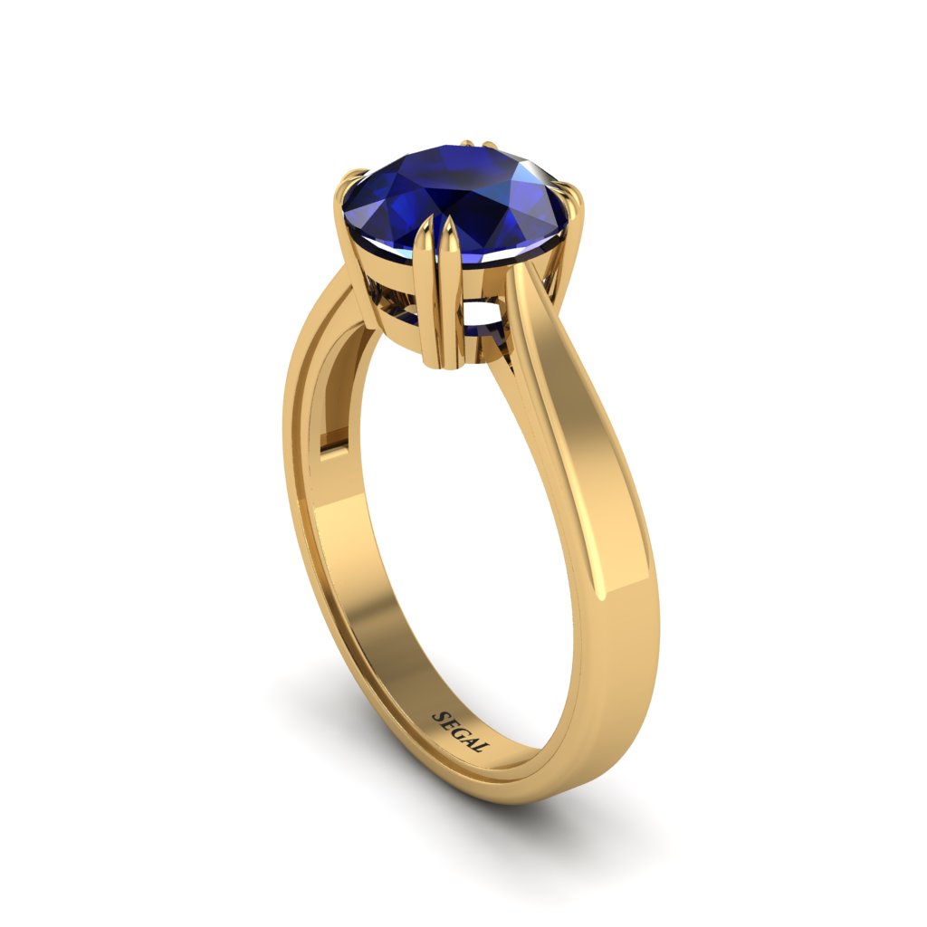Sapphire 14K Gold Solitaire Engagement Ring - Allie No. 13