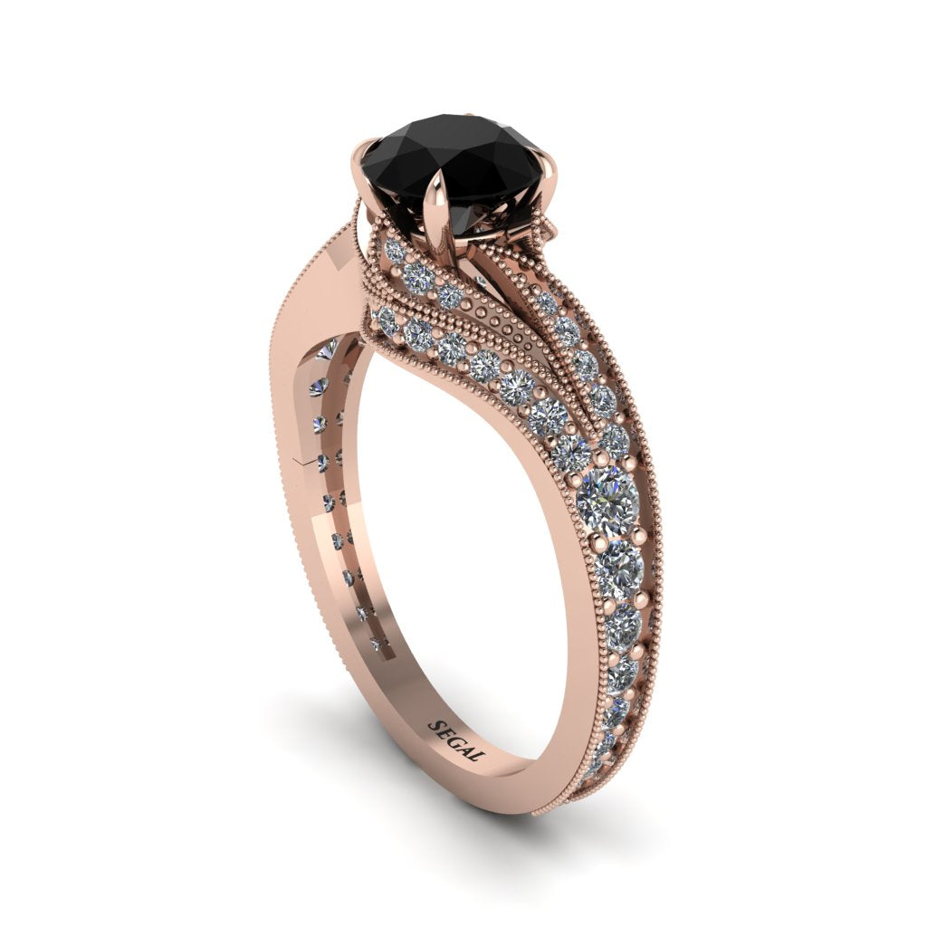 Diamond 14K Gold Pave Engagement Ring - Magnolia No. 8