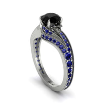Sapphire 14K Gold Pave Engagement Ring - Magnolia No. 69 image 1
