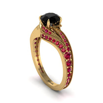 Ruby 14K Gold Pave Engagement Ring - Magnolia No. 52 image 1