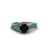 Emerald 14K Gold Pave Engagement Ring - Magnolia No. 24