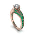 Emerald 14K Gold Pave Engagement Ring - Magnolia No. 17 image 1