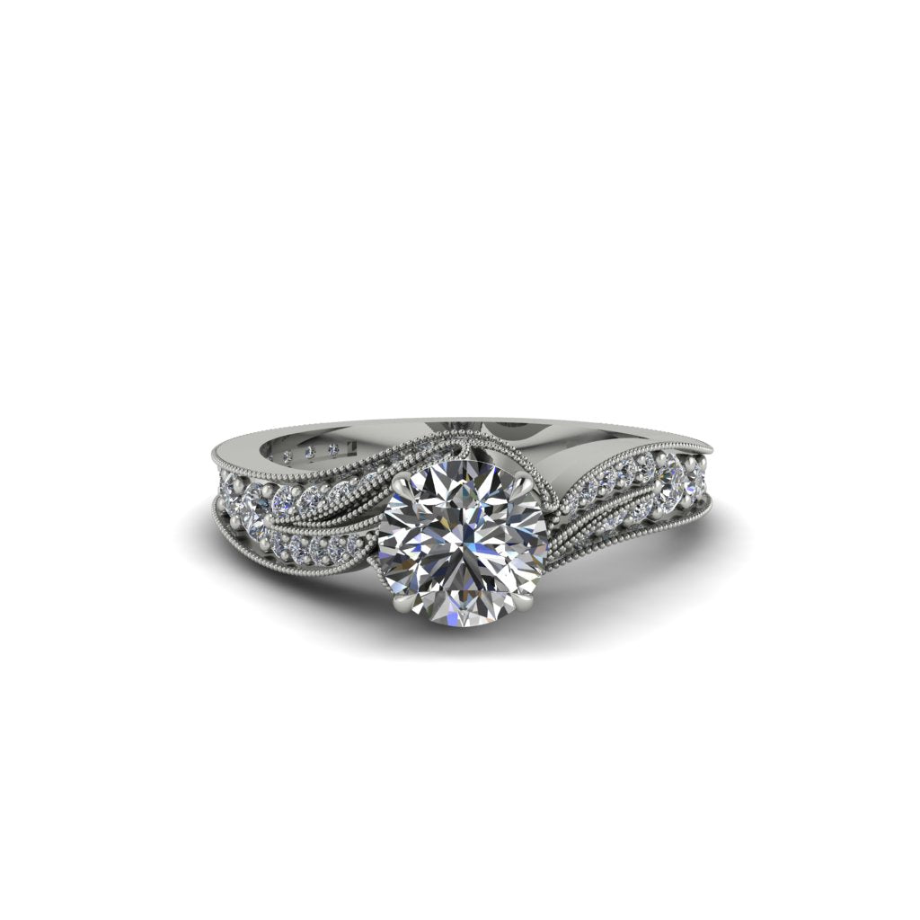 Diamond 14K Gold Pave Engagement Ring - Magnolia No. 3
