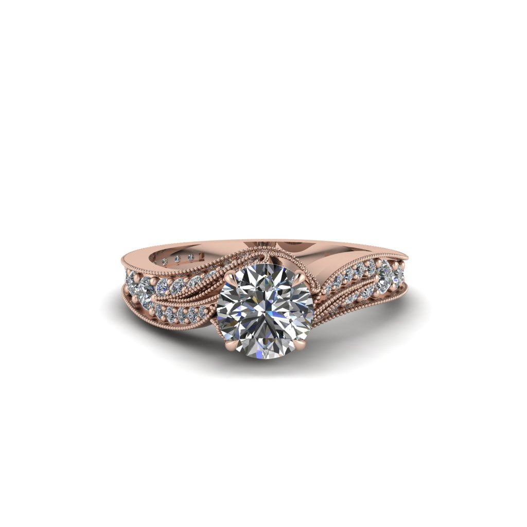Diamond 14K Gold Pave Engagement Ring - Magnolia No. 2