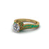 Emerald 14K Gold Pave Engagement Ring - Magnolia No. 16