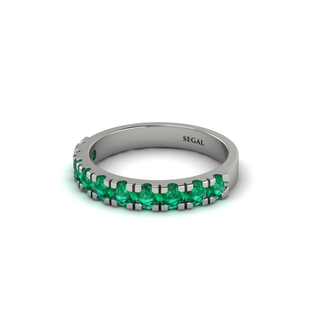 Emerald 14K Gold Eternity Wedding Ring - Alani No. 6