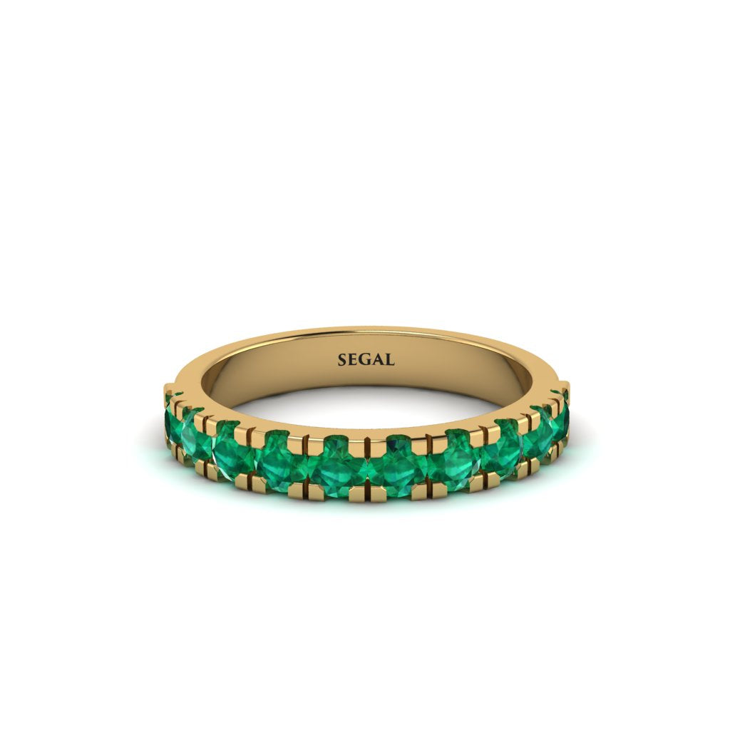 Emerald 14K Gold Eternity Wedding Ring - Alani No. 4