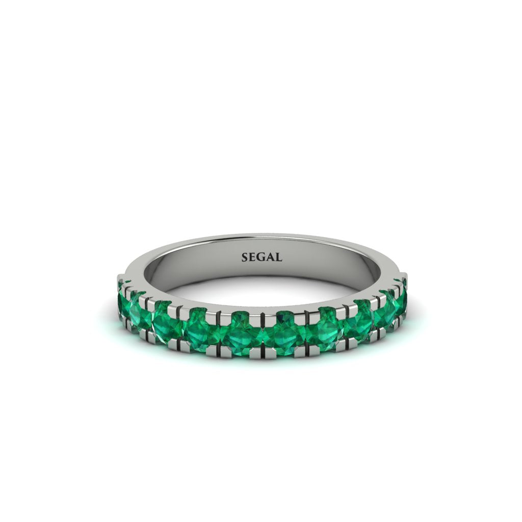 Emerald 14K Gold Eternity Wedding Ring - Alani No. 6