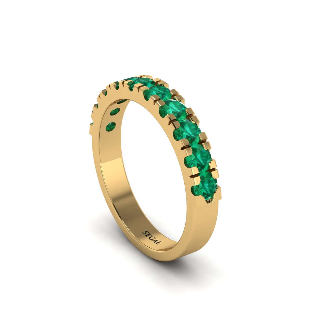 Emerald 14K Gold Eternity Wedding Ring - Alani No. 4