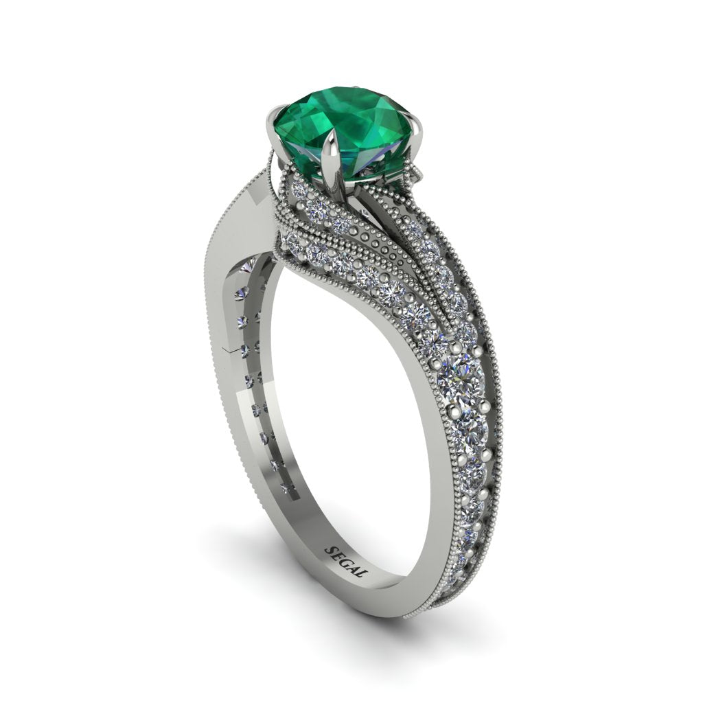 Diamond 14K Gold Pave Engagement Ring - Magnolia No. 6