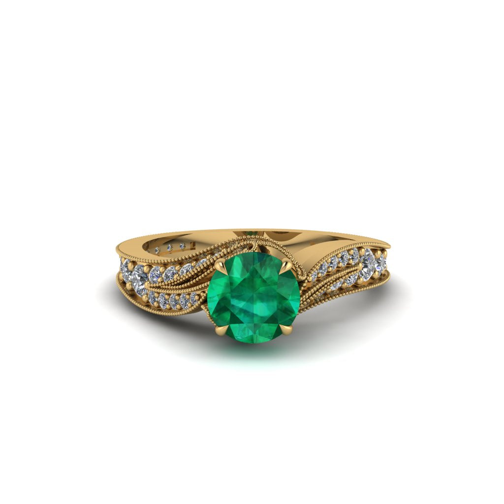Diamond 14K Gold Pave Engagement Ring - Magnolia No. 4