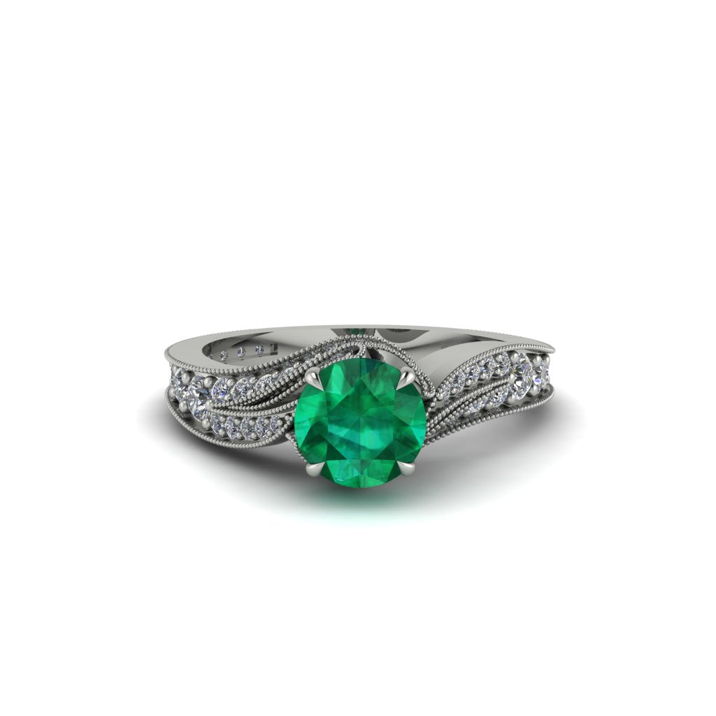 Diamond 14K Gold Pave Engagement Ring - Magnolia No. 6