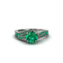 Emerald 14K Gold Pave Engagement Ring - Magnolia No. 21