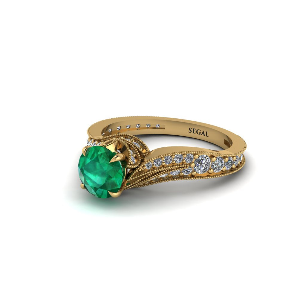 Diamond 14K Gold Pave Engagement Ring - Magnolia No. 4