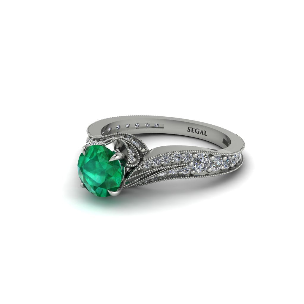 Diamond 14K Gold Pave Engagement Ring - Magnolia No. 6