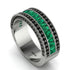 Emerald 14K Gold Pave Wedding Band - Mikayla No. 36