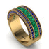 Emerald 14K Gold Pave Wedding Band - Mikayla No. 64