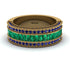 Emerald 14K Gold Pave Wedding Band - Mikayla No. 64
