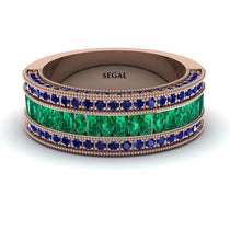 Emerald 14K Gold Pave Wedding Band - Mikayla No. 65 image 1