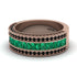 Emerald 14K Gold Pave Wedding Band - Mikayla No. 35