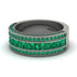 Emerald 14K Gold Pave Wedding Band - Mikayla No. 21